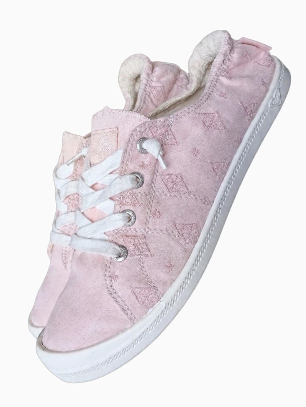 🩷 Roxy Bayshore II Pink Slip-on Sneakers Shoes Womens 9.5 Memory Foam Summer